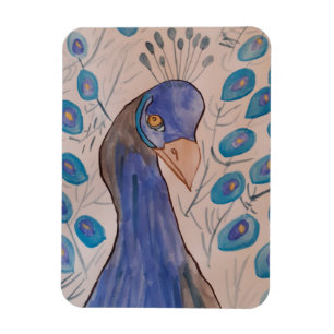 Ímã Magneta de Fotos Flexível Azul Peacock