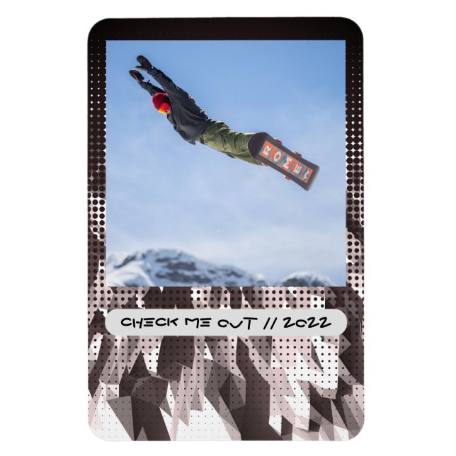 Ímã Magneta de Fotos Flexível de Legenda Personalizada (Vertical)