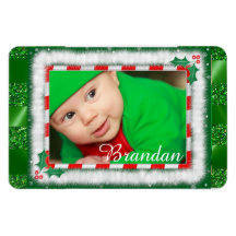 Magneta de Fotos para Bebês Vermelho e Verde de Na