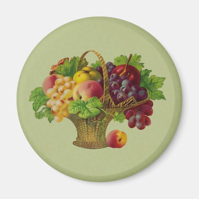 Imã Magneta de Fruta de Arte Vintage (Frente)