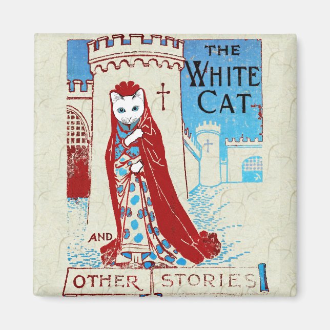 Imã Magneta de gato branco (Frente)