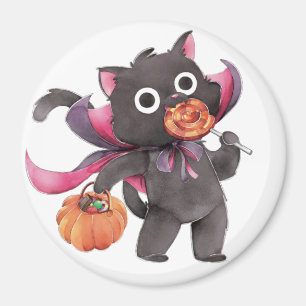 Imã Magneta de Gato de Halloween