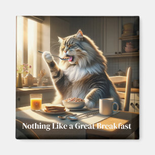 Imã Magneta de Gato do Café da Manhã