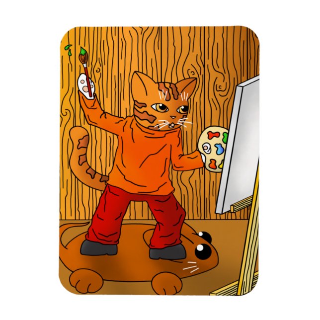 Ímã Magneta de Gato do Pintor de Artistas (Vertical)