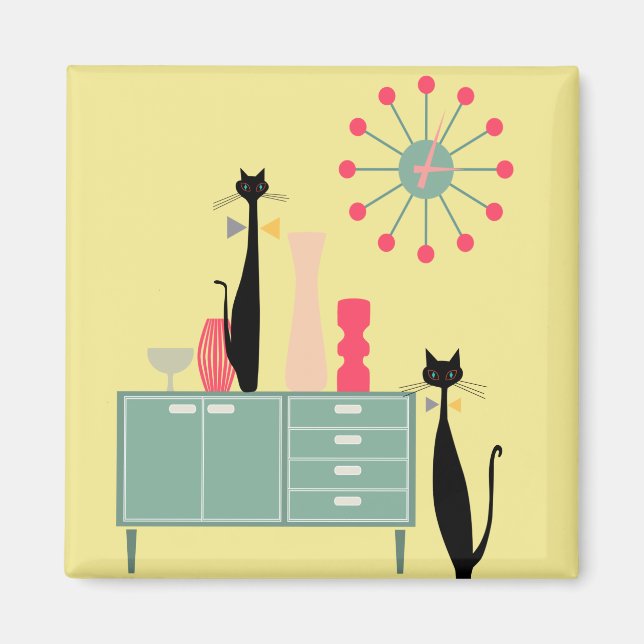 Imã Magneta de Gato Legal MCM da Era Atômica Retroativ (Frente)