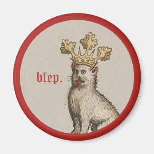 Imã Magneta de Gato Medieval "Blep"