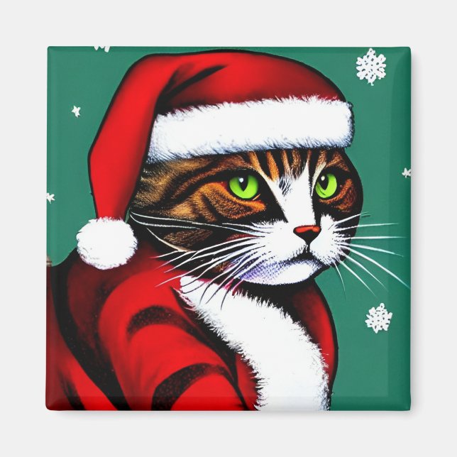 Imã Magneta de gato natalino (Frente)