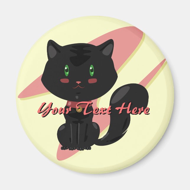 Imã Magneta de Gato Preto (Frente)