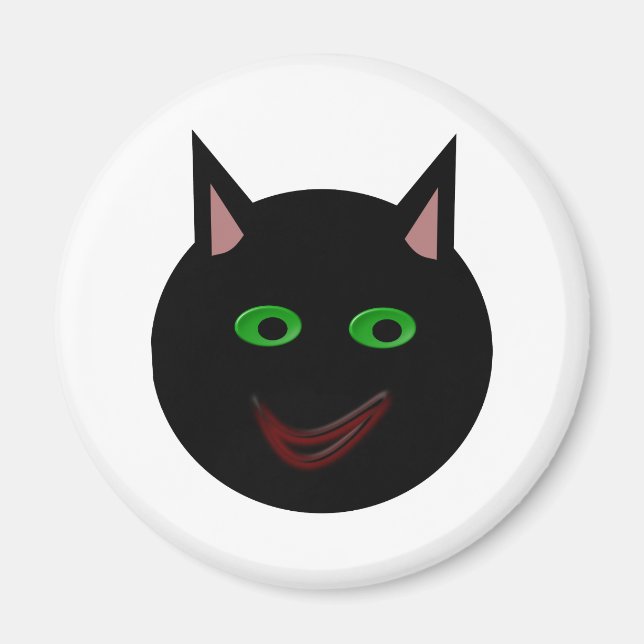 Imã Magneta de Gato Preto Halloween (Frente)