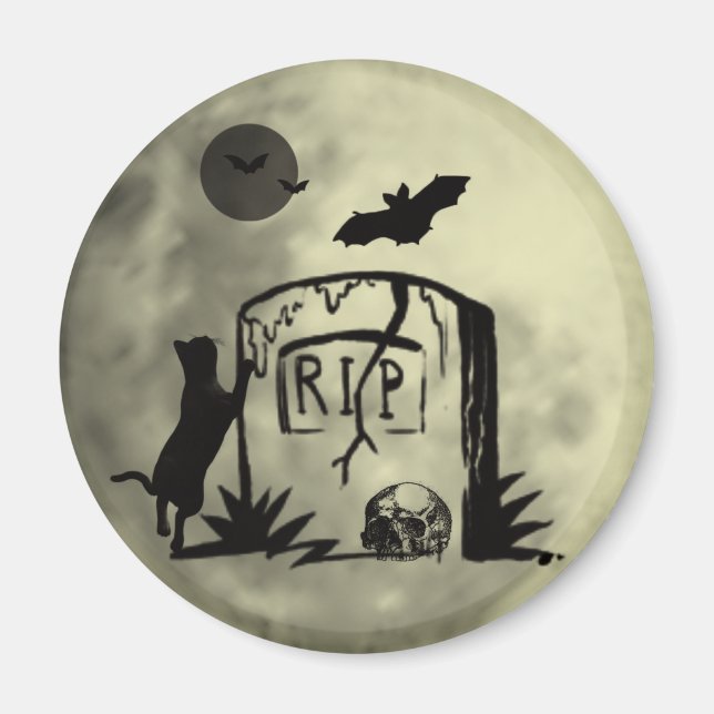 Imã Magneta de Gato Preto para Reprodução (Frente)