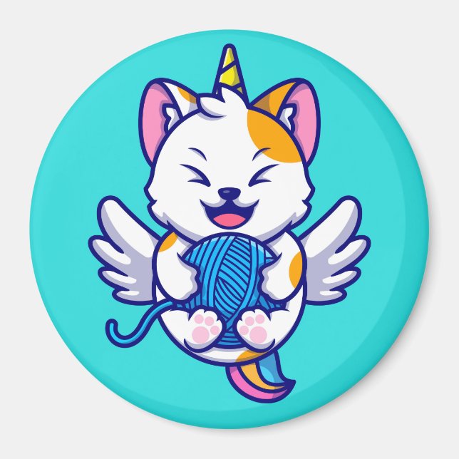 Imã Magneta de Gato Unicorn (Frente)