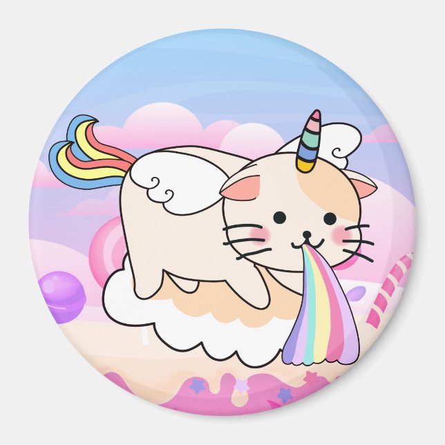 Imã Magneta de Gato Unicorn (Frente)