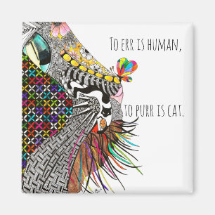 Imã Magneta de Ilustração de Gato e Rato