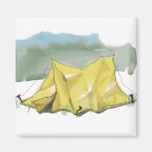 Imã Magneta de Ilustração de Tent Whimsical