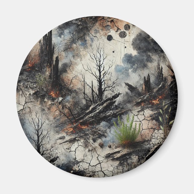 Imã Magneta de Incêndio da Floresta Apocalíptica posta (Frente)