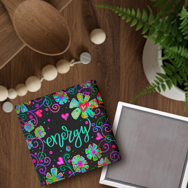 Imã Magneta de Inspirivência Floral de Preto Energétic (Criador carregado)