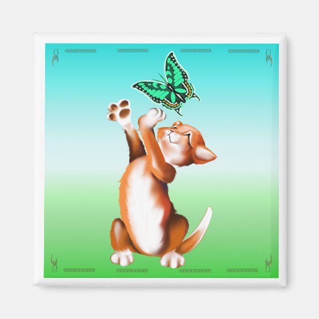 Imã Magneta de Kitten Butterfly (Frente)