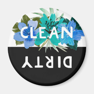 Imã Magneta de lava-louça bonito Aqua Floral