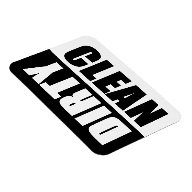 Ímã Magneta de lava-louça de vinilo preto e branco suj (Lado Direito)