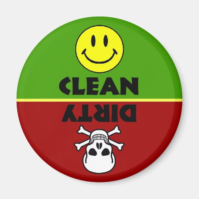 Imã Magneta de lava-louça limpa e crônica (Frente)