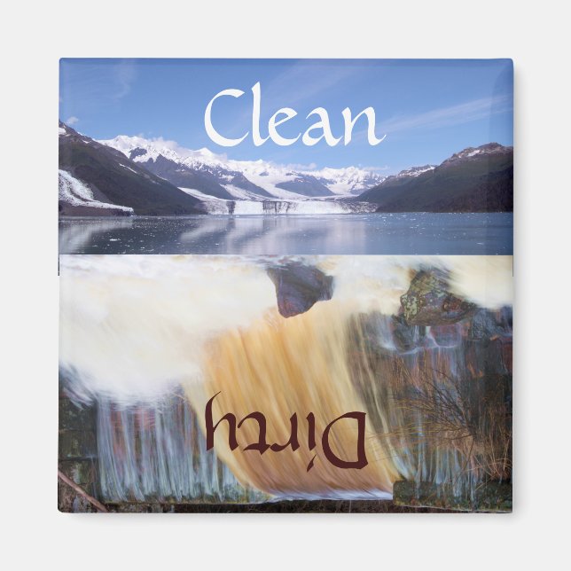 Imã Magneta de lavadora de cascata suja e divertida (Frente)