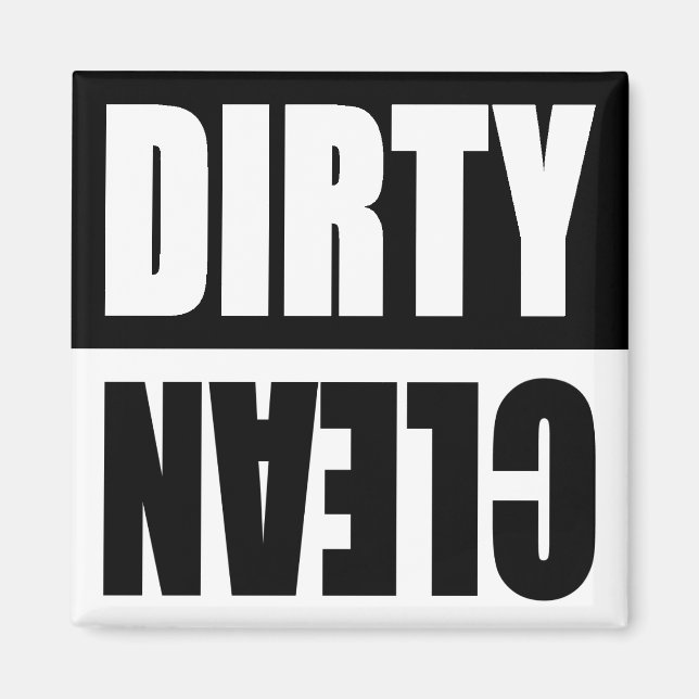 Imã Magneta de lavadora de louça branca e suja (Frente)