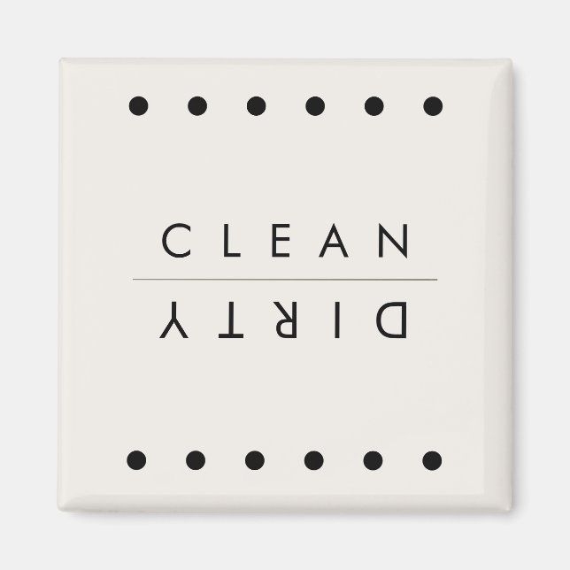 Imã Magneta de lavadora de louça em preto e branco (Frente)