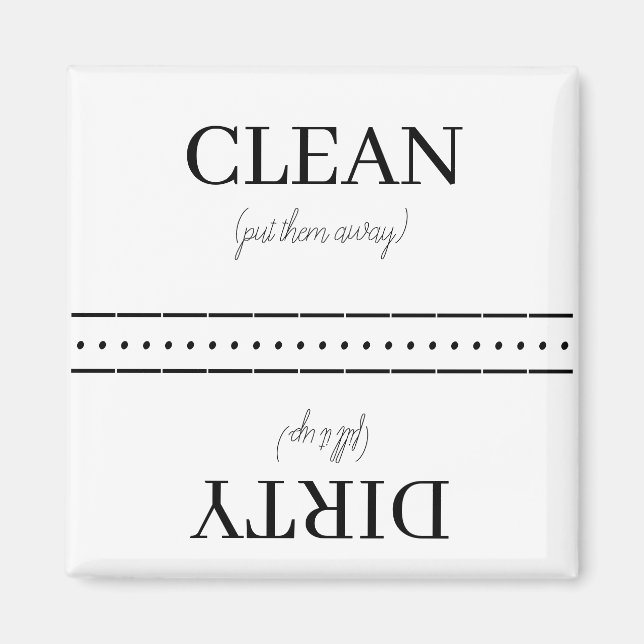 Imã Magneta de lavadora de louça limpa/suja (Frente)