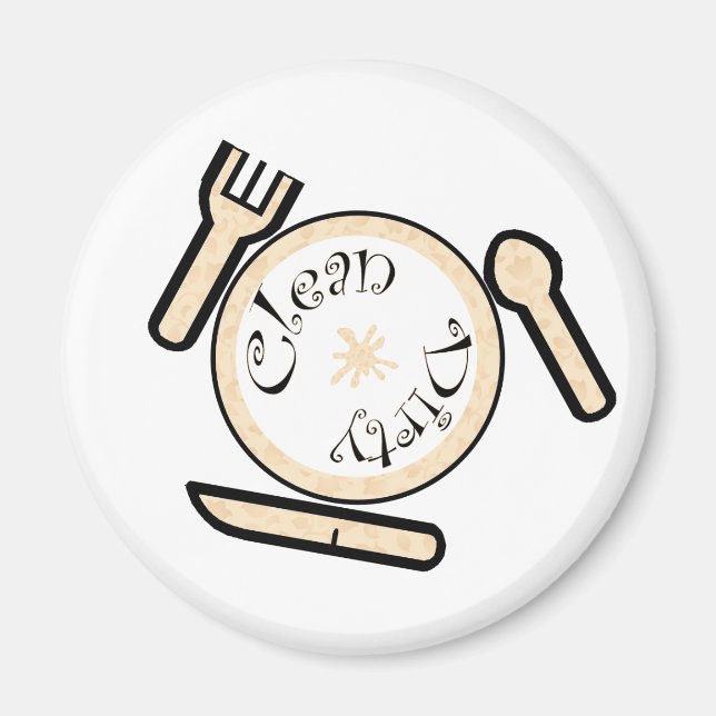 Imã Magneta de louça limpa/suja (Frente)