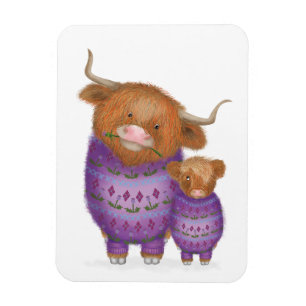 Ímã Magneta de mãe e bebê das Highland