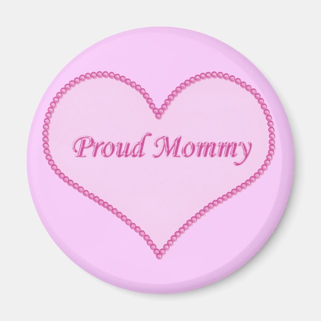 Imã Magneta de Mamães Orgulhosas, rosa (Frente)