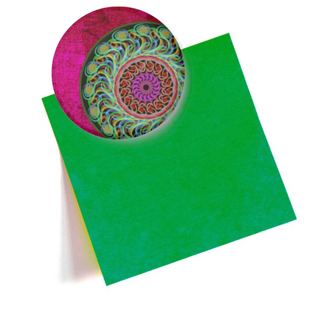 Imã Magneta de Mandala Rosa e Verde (Criador carregado)