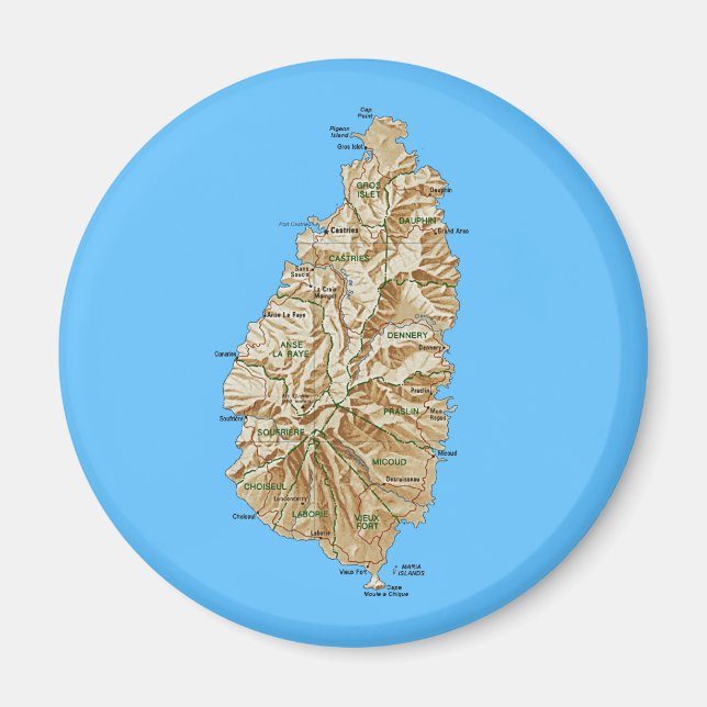 Imã Magneta de Mapa da Lúcia do santo (Frente)