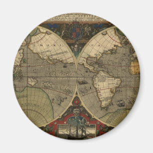 Imã Magneta de Mapa do Mundo Antigo