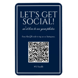 Ímã Magneta de mídia social de código QR azul simples