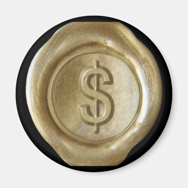 Imã Magneta de monograma de cera - Dourado - Estilo do (Frente)