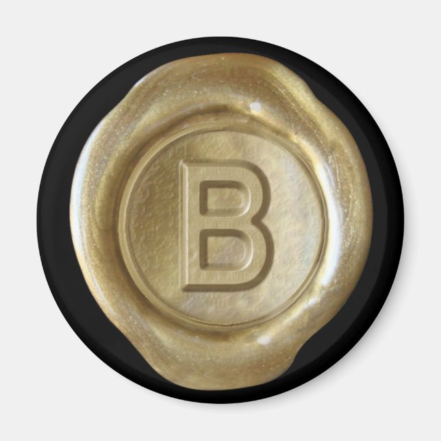Imã Magneta de monograma de cera - Dourado - Estilo do (Frente)