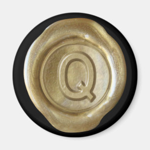 Imã Magneta de monograma de cera - Dourado - Estilo do