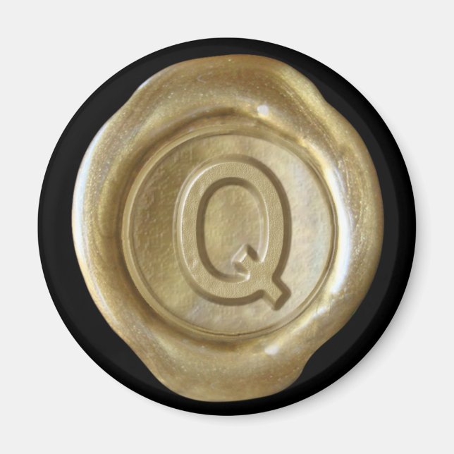 Imã Magneta de monograma de cera - Dourado - Estilo do (Frente)