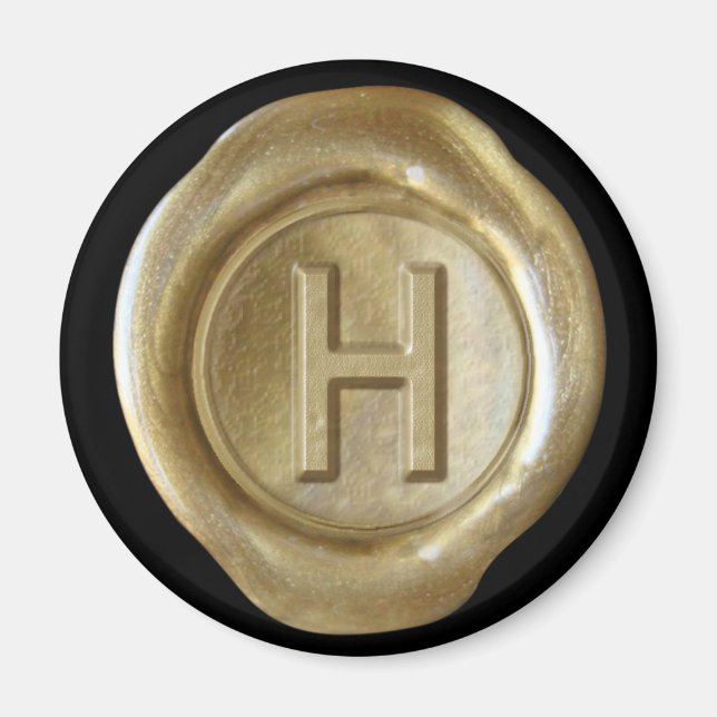 Imã Magneta de monograma de cera - Dourado - Estilo do (Frente)