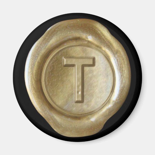 Imã Magneta de monograma de cera - Dourado - Estilo do (Frente)