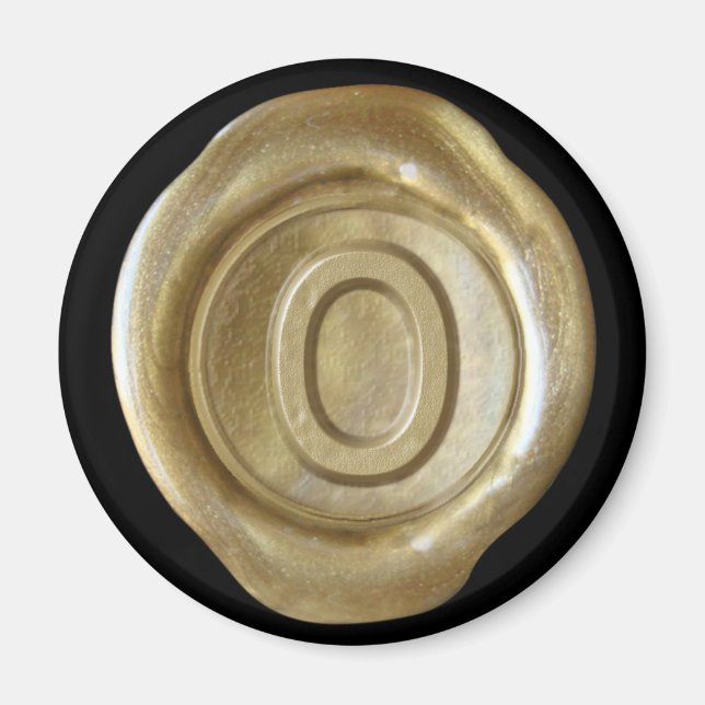 Imã Magneta de monograma de cera - Dourado - Estilo do (Frente)