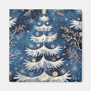 Imã Magneta de Natal Branco Azul