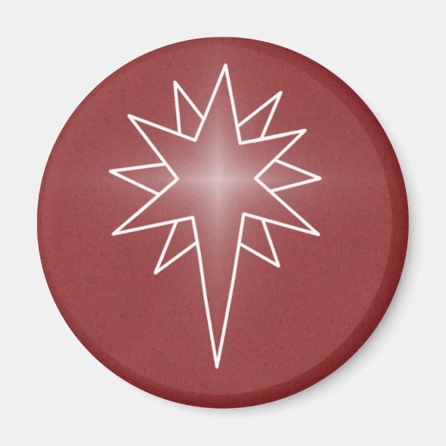 Imã Magneta de Natal da Estrela norte, Vermelho (Frente)