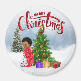 Imã Magneta de Natal de Bebê Afro-Americano