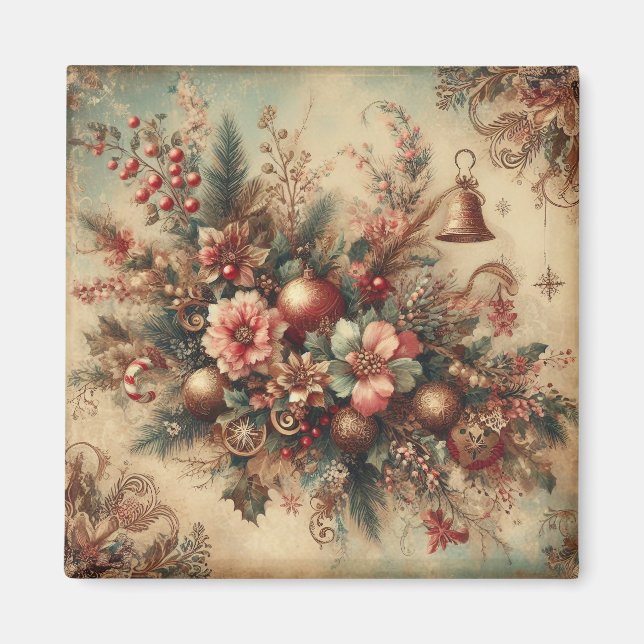 Imã Magneta de Natal do Ornamentado Clássico (Frente)