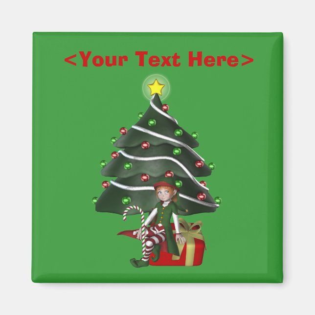 Imã Magneta de Natal Elf (Frente)