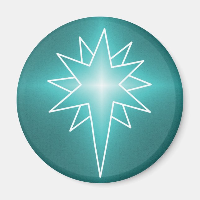 Imã Magneta de natal Norte Star, Teal (Frente)