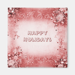 Imã Magneta de Natal Red Pink Holiday