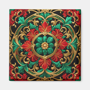 Imã Magneta de Natal Verde Vermelho Decorativo